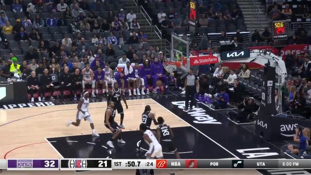 Malik Monk with a 3-pointer vs the LA Clippers