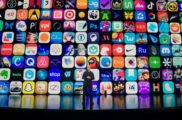 Tim Cook presenting Apple WWDC 2021 keynote