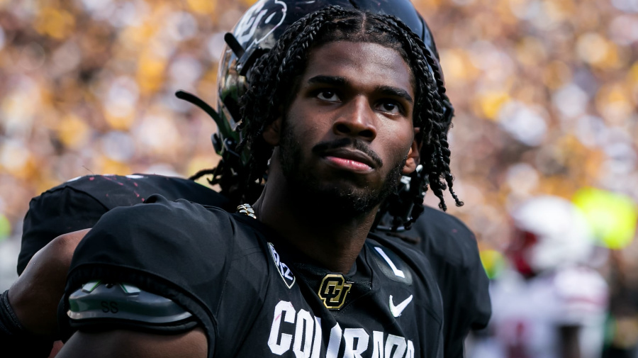 Getty Images - BOULDER, CO - SEPTEMBER 09: Colorado quarterback Shedeur Sanders (2) gazes towards the fans after an offensive play  during the home opener game between the Colorado Buffaloes and the the Nebraska Cornhuskers on Saturday, September 9, 2023 at Folsom Field in Boulder, CO.  (Photo by Nick Tre. Smith/Icon Sportswire via Getty Images)