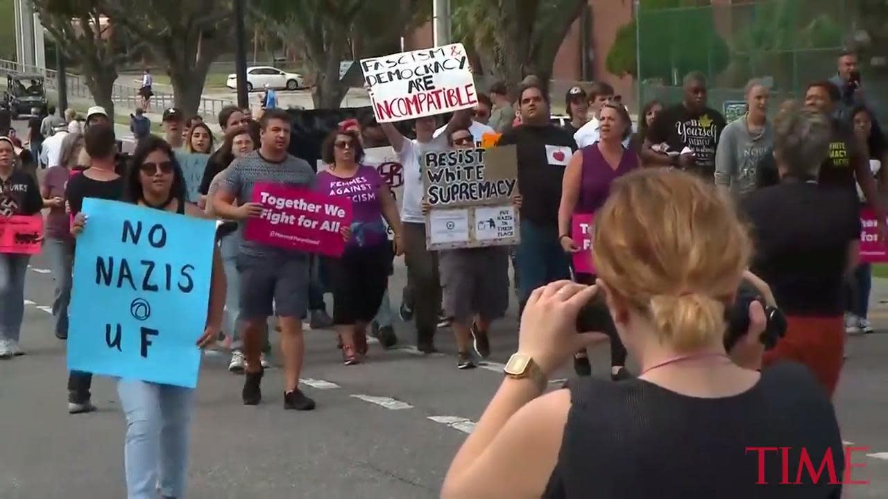 Protesters to white nationalist speaker at University of Florida 'Go