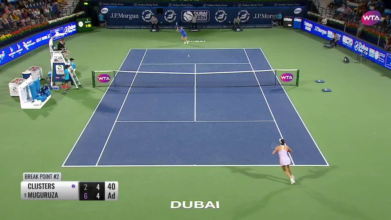 Kim Clijsters beaten by Garbine Muguruza at WTA Dubai Duty Free