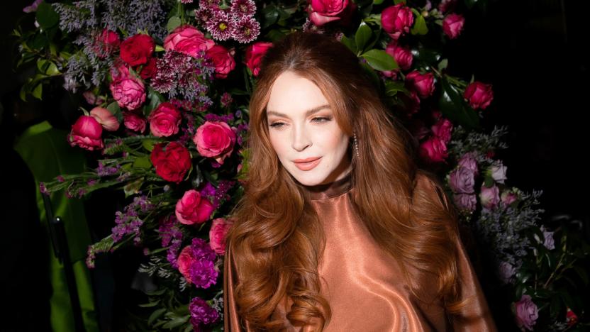 NEW YORK, NEW YORK - FEBRUARY 09: Lindsay Lohan attends the Christian Siriano Fall/Winter 2023 NYFW Show at Gotham Hall on February 09, 2023 in New York City. (Photo by Hippolyte Petit/Getty Images)