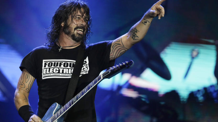 FILE - In this Sept. 29, 2019, file photo, Dave Grohl of the band Foo Fighters performs at the Rock in Rio music festival in Rio de Janeiro, Brazil. Foo Fighters have announced a new album is in the works, the first since the death of the band’s drummer, Taylor Hawkins. (AP Photo/Leo Correa, File)