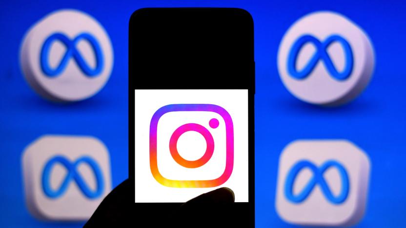 INDIA - 2021/11/30: In this photo illustration, an Instagram logo seen displayed on a smartphone with metaverse logos in background. (Photo Illustration by Avishek Das/SOPA Images/LightRocket via Getty Images)