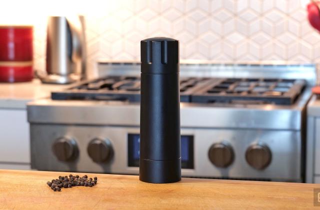 The Pepper Cannon features an adjustable stainless steel grinder and a very solid machined aluminum frame. 