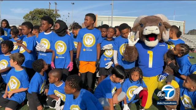 Los Angeles Rams Host Youth Football Camp at Long Beach Salvation