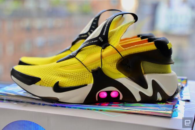 nike self lacing shoes yellow