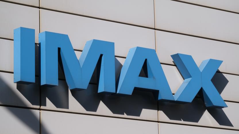 THE HAGUE, NETHERLANDS - JUNE 2: A logo of IMAX is pictured at a Pathé cinema on June 2,  2020 in The Hague, Netherlands. From June 1, cinemas has reopened with a limitation for a maximum of 30 people, seated 1.5 metres apart and by reservation only.(Photo by Yuriko Nakao/Getty Images)