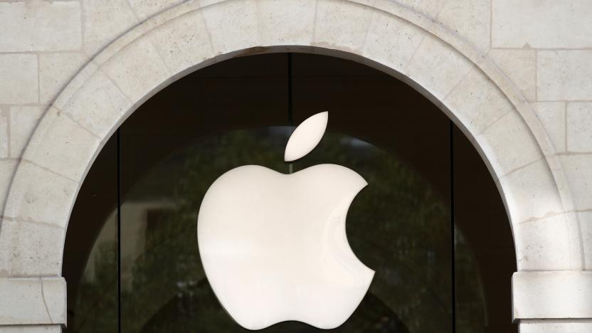 An Apple logo is pictured in an Apple store in Paris, France September 17, 2021. REUTERS/Gonzalo Fuentes