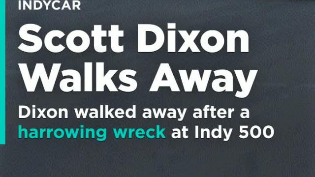 Scott Dixon walks away after car catapults through air and lands on wall in Indy 500