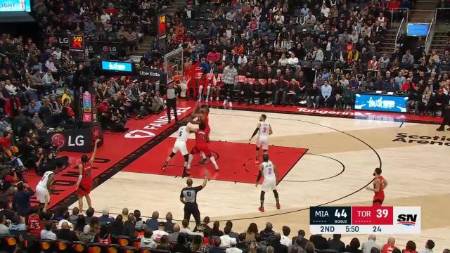 Fred VanVleet with a 3-pointer vs the Miami Heat