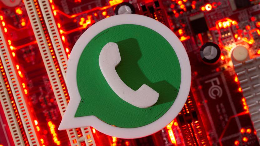 FILE PHOTO: A 3D printed Whatsapp logo is placed on a computer motherboard in this illustration taken January 21, 2021. REUTERS/Dado Ruvic/Illustration/File Photo
