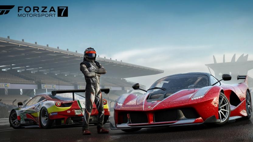 Forza Motorsport 7 Driver Posing By The Cars