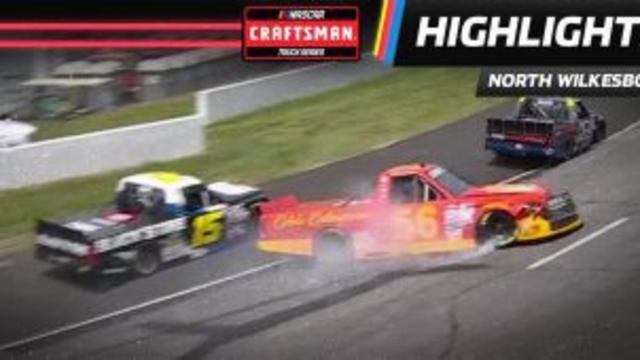 Timmy Hill goes spinning in Turn 2 at North Wilkesboro