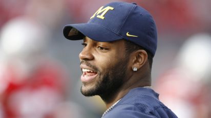 Getty Images - COLUMBUS, OH - NOVEMBER 18:  Former Michigan Wolverines player Braylon Edwards watches their game against the Ohio State Buckeyes on November 18, 2006 at Ohio Stadium in Columbus, Ohio.  Ohio State won 42-39.  (Photo by Gregory Shamus/Getty Images)