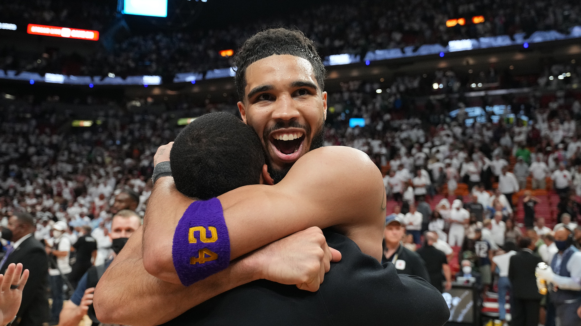 Boston Celtics' Jayson Tatum wore purple armband for Kobe Bryant's