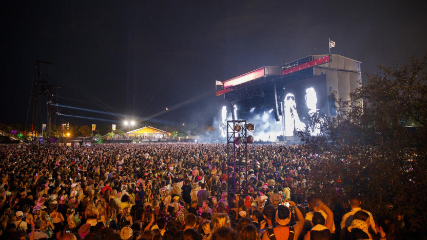 Miley Cyrus performs with Billy Idol during the first day of Lollapalooza in Chicago&apos;s Grant Park on July 29, 2021. (Armando L. Sanchez/Chicago Tribune/Tribune News Service via Getty Images)