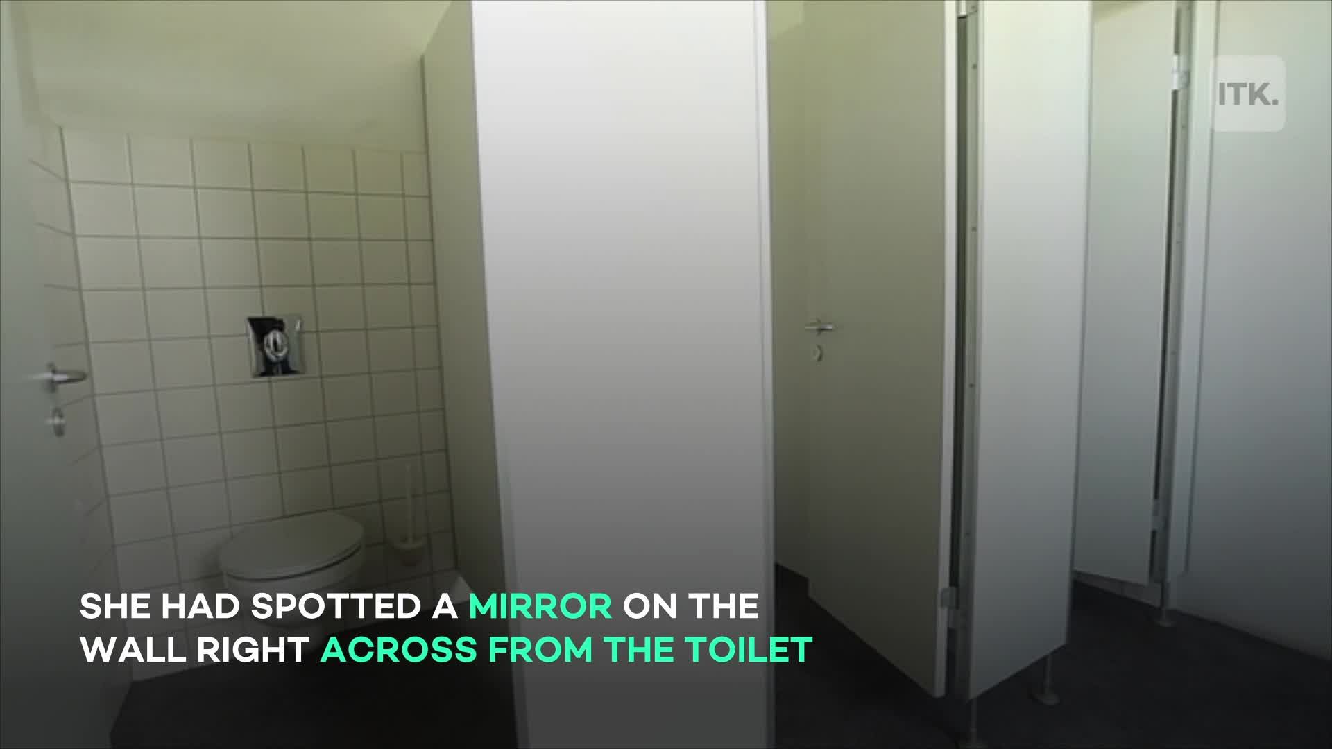 Woman investigates after noticing strangely placed mirror in restaurant  bathroom