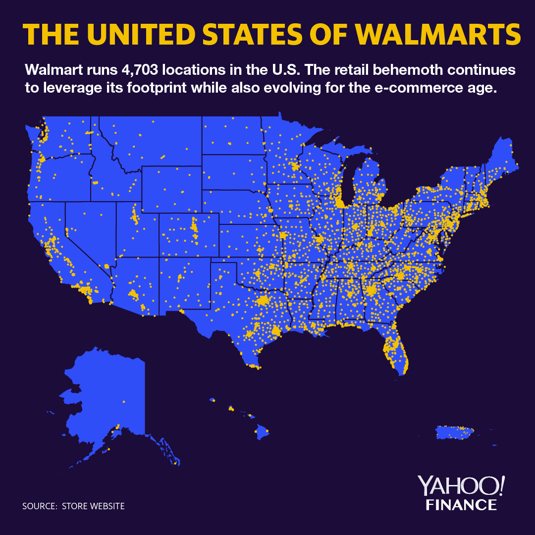 Walmart U.S. locations make for an incredible map
