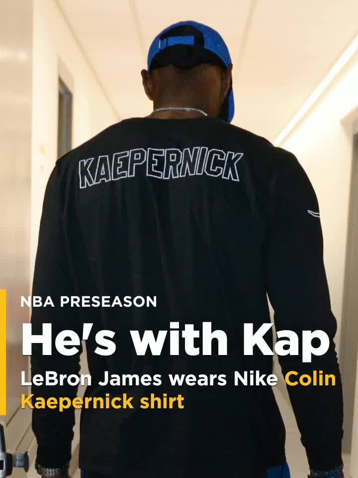 LeBron rocks Nike shirt before preseason game
