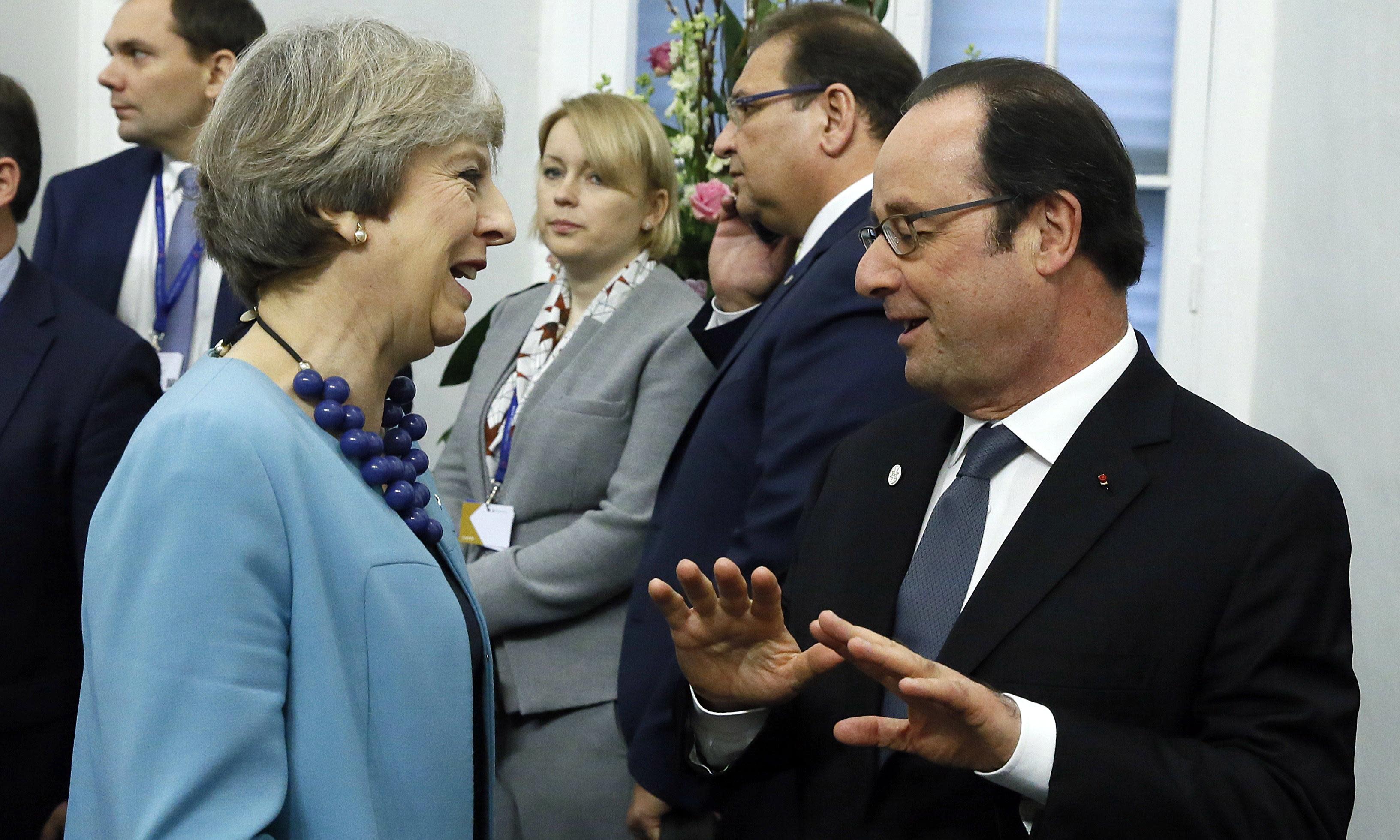 Hollande to May: agree Brexit terms first, then we&#39;ll talk trade