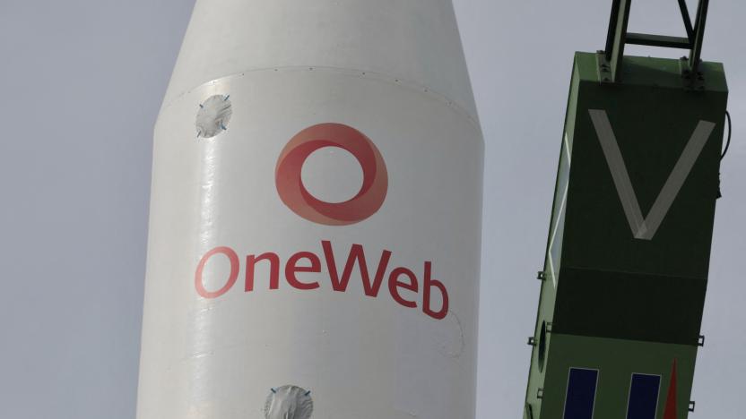 A Soyuz-2.1b rocket booster with a Fregat upper stage and satellites of British firm OneWeb is removed from a launchpad after the launch was cancelled at the Baikonur Cosmodrome, Kazakhstan March 4, 2022. Roscosmos/Handout via REUTERS  ATTENTION EDITORS - THIS IMAGE HAS BEEN SUPPLIED BY A THIRD PARTY. MANDATORY CREDIT.