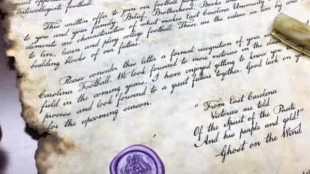 East Carolina raises the bar for official scholarships with pirate scrolls (Photos)