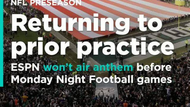 Prior to Monday Night Football games, ESPN won't air national anthem