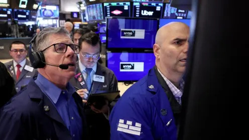 The Dow Jones Industrial Average breached the 40,000-point level for the first time ever on Thursday, its fastest 10,000-point climb, powered by strong quarterly results and rising bets of interest-rate cuts by the Federal Reserve.  At 10:40 a.m. ET, the Dow was up 0.2%, at 39,992.67.  "Breaking the 40,000 barrier is a big psychological boost for the bulls as round numbers hold special significance in people’s hearts and minds," Chris Zaccarelli, chief investment officer for Independent Advisor Alliance, said in a note.