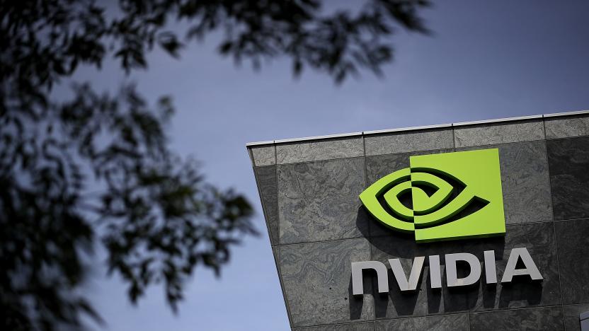 SANTA CLARA, CA - MAY 10:  A sign is posted in front of the Nvidia headquarters on May 10, 2018 in Santa Clara, California. Nvidia Corporation will report first quarter earnings today after the closing bell.  (Photo by Justin Sullivan/Getty Images)