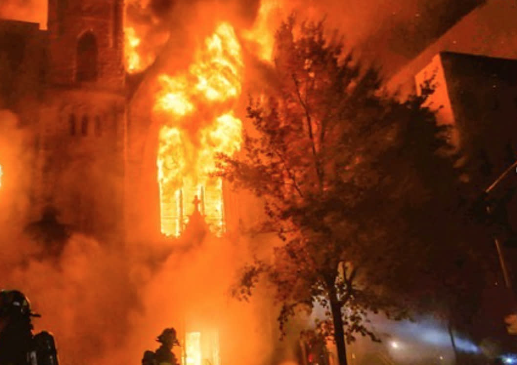 Massive NYC fire destroys 19th-century church