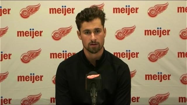 Detroit Red Wings' Dylan Larkin relieved, excited after being "in a lot of pain"