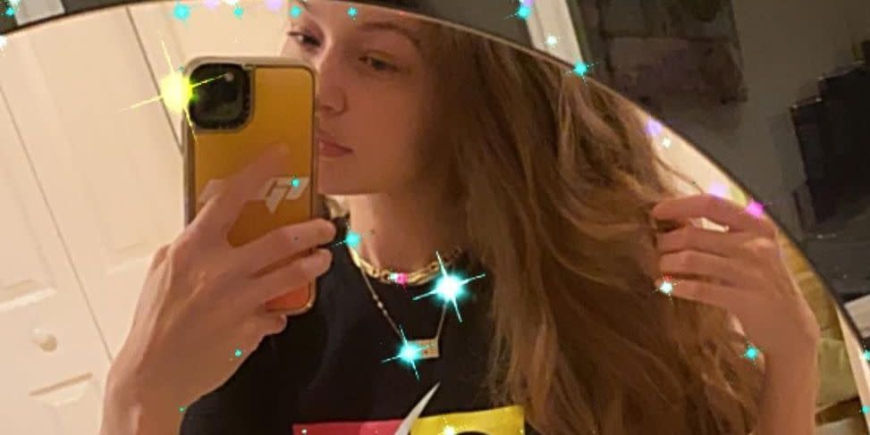 Gigi Hadid Posts First Selfie Since Giving Birth Showing Off Her Voting Outfit - gigi brawl stars troll