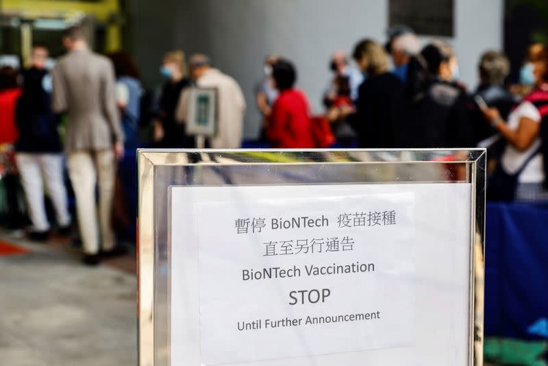 Hong Kong says initial investigation of BioNTech vaccines does not show “obvious systemic factors”