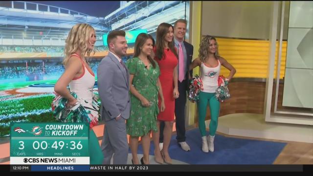 Miami Dolphins Cheerleaders visit station tailgate 