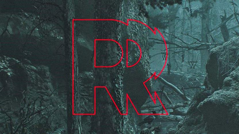 The red "R" Remedy entertainment logo superimposed over an image of a gloomy forest.  