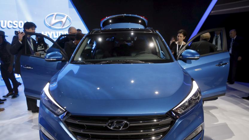 The new 2016 Hyundai Tucson is unveiled at the New York International Auto Show in New York April 1, 2015. REUTERS/Shannon Stapleton