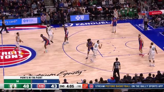Jayson Tatum with a dunk vs the Detroit Pistons
