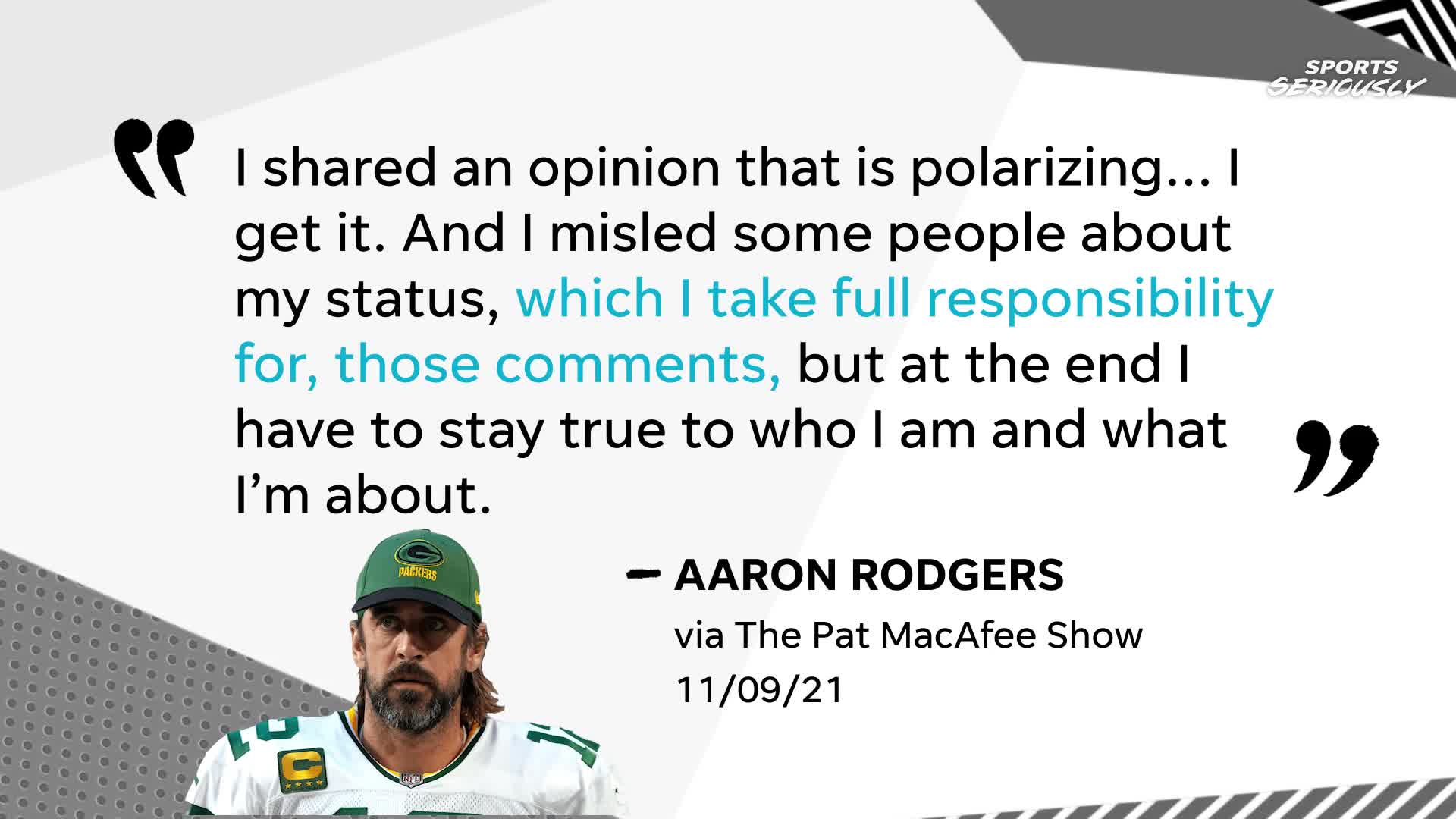 Aaron Rodgers takes 'full responsibility' for people feeling 'misled' by  comments on Covid vaccine