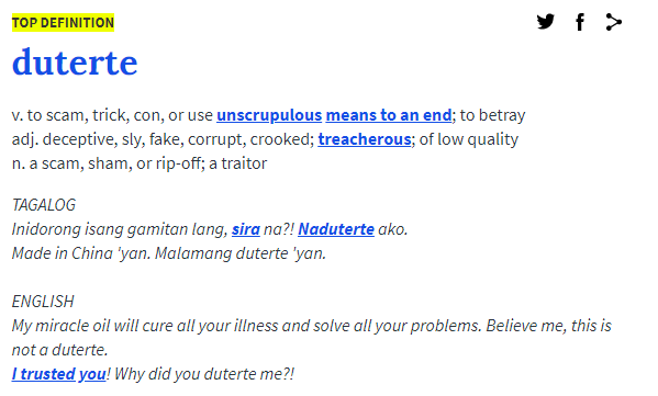 Palace Opposes Urban Dictionary Definition Of Duterte