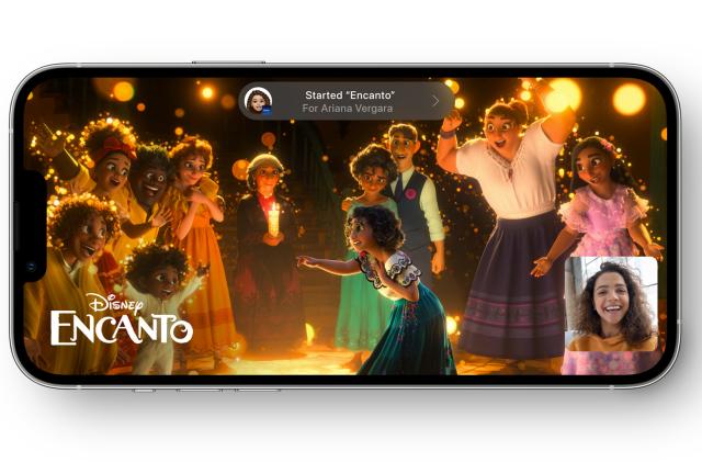 Disney+ SharePlay on iPhone streaming 'Encanto'