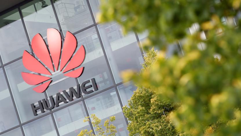 Huawei logo is pictured on the headquarters building in Reading, Britain July 14, 2020. REUTERS/Matthew Childs