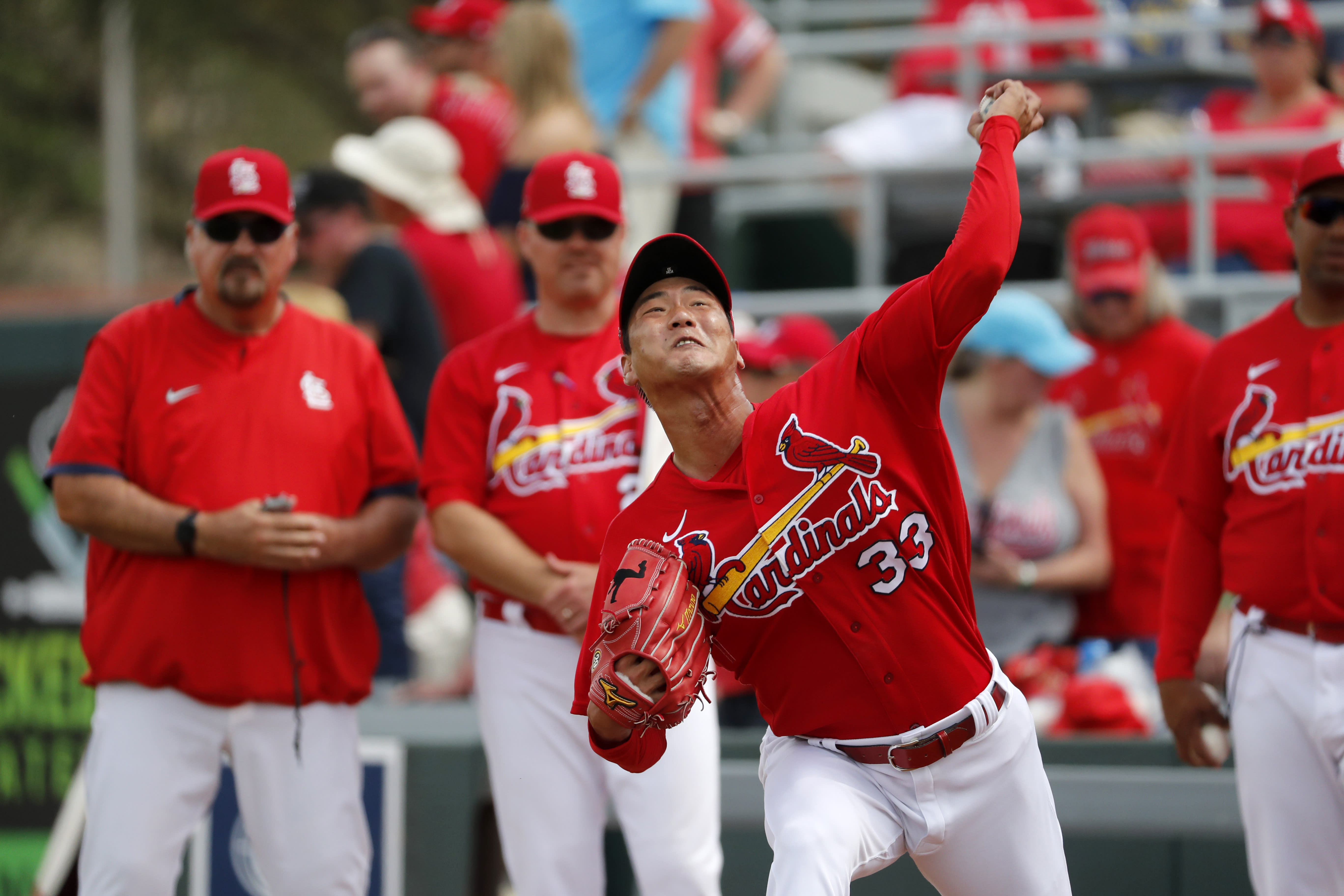 Kim works two perfect innings in debut as Cardinals starter