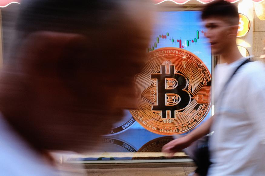 Bitcoin offices in Istanbul, Turkey on June 21, 2022. After the Fed rate hikes and the massive drop in the stable cryptocurrency Terra UST, the total value of the Cryptocurrency market has dropped from $3 trillion to less than $1 trillion. (Photo by Umit Turhan Coskun/NurPhoto via Getty Images)
