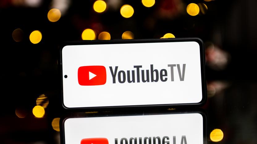 POLAND - 2023/01/06: In this photo illustration a YouTube TV logo seen displayed on a smartphone. (Photo Illustration by Mateusz Slodkowski/SOPA Images/LightRocket via Getty Images)