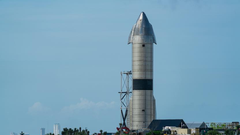 Boca Chica , Texas , USA - June 3rd 2021: SpaceX prepares for their next mission with the Spaceship SN15 at the high bay at the Starbase Space Facility in Boca Chica Texas USA