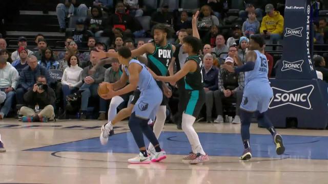 Santi Aldama with a dunk vs the Portland Trail Blazers