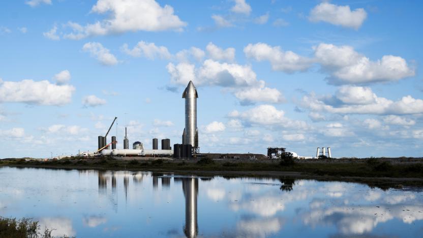 Clouds reflect off the water as they pass over while SpaceX prepares their super heavy-lift Starship SN8 rocket for a test launch this week at the company's facilities in Boca Chita, Texas, U.S.  December 1, 2020.  REUTERS/Gene Blevins     TPX IMAGES OF THE DAY