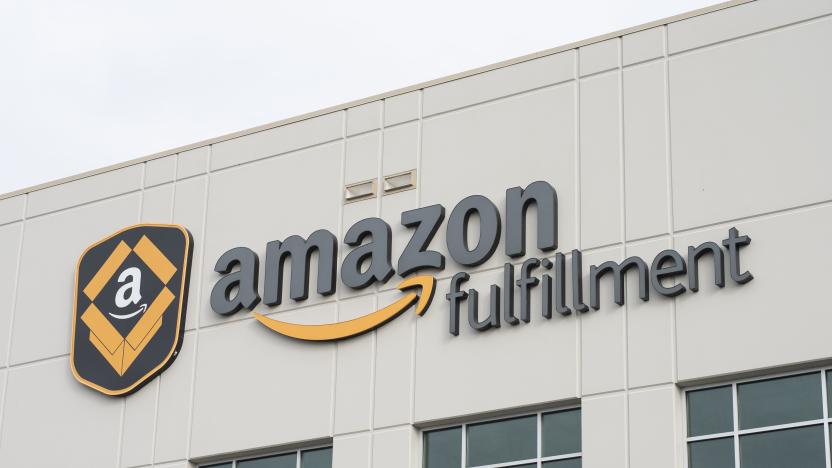 The Amazon Fulfillment Center is seen September 21, 2018 in Kent, Washington. (Photo by Grant HINDSLEY / AFP)        (Photo credit should read GRANT HINDSLEY/AFP via Getty Images)