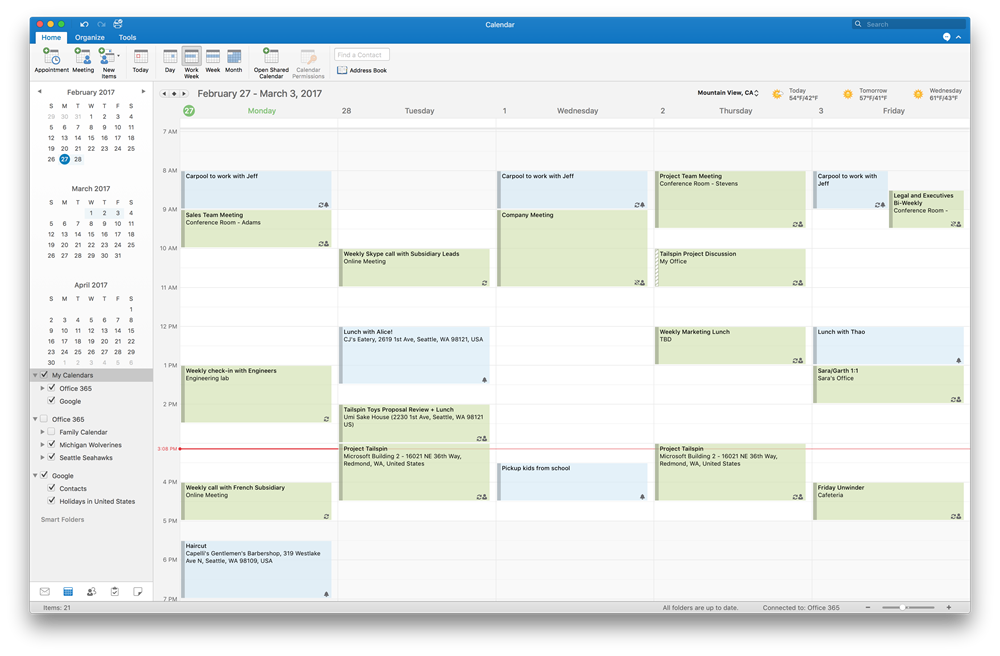 Outlook 16 For Mac Now Supports Google Calendar And Contacts Engadget